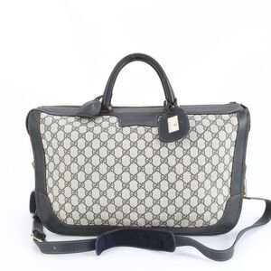 Vintage Gucci GG Supreme Leather 2WAY Boston Bag Crossbody Business Travel